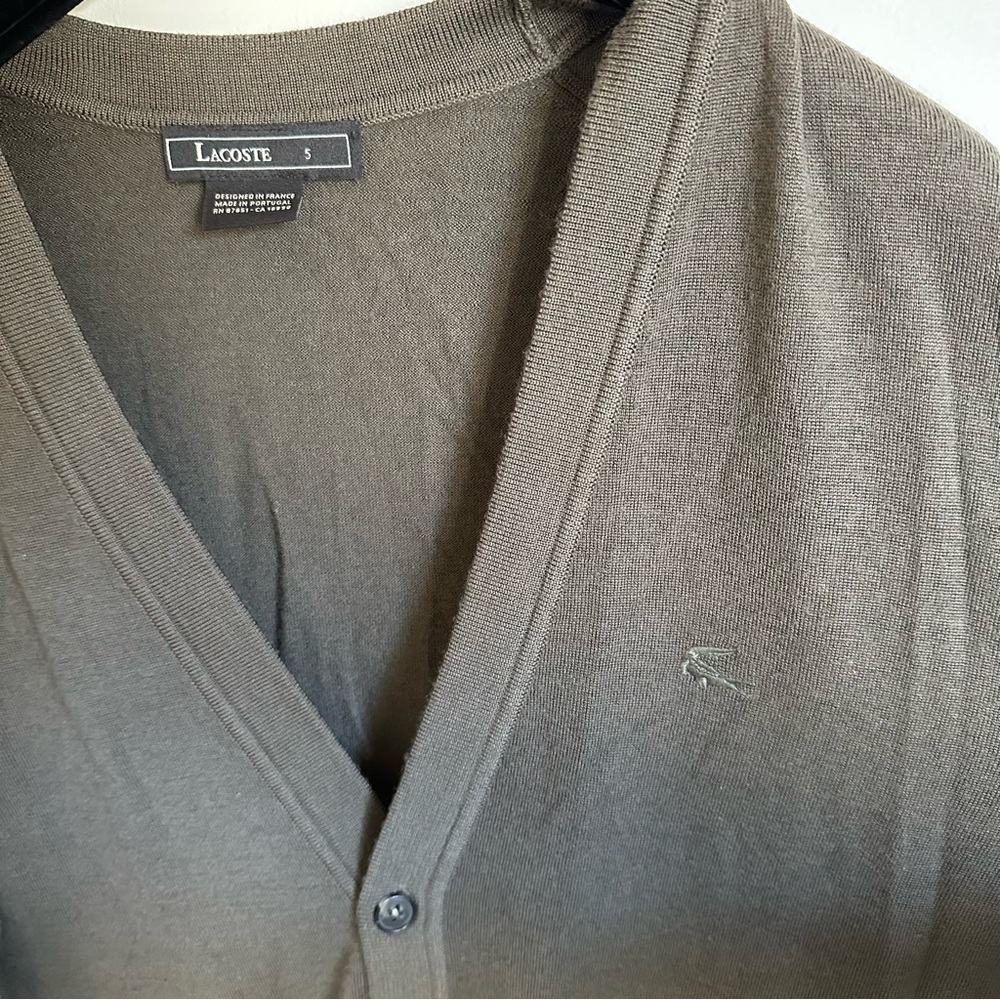 Men’s Lacoste Wool Cardigan - Size 5 - Picture 2 of 4